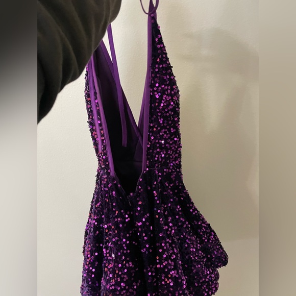 Purple Sequin dress. - Picture 3 of 6